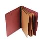 SJ Paper 3" Expansion Classification Folder, Letter, Eight Section, Red, 10/Box