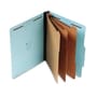 SJ Paper 3" Expansion Classification Folder, Letter, Eight Section, Light Blue, 10/Box