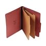 SJ Paper 1/4" Expansion Classification Folder, Letter, Six-Section, Red, 15/Box