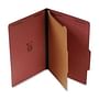 SJ Paper Classification Folder, Top Tab 2/5 Cut, Red, 20/Box
