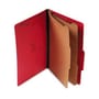 SJ Paper Expanding Classification Folder, Legal, Six-Section, Ruby Red, 15/Box