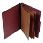 SJ Paper 3-Divider Classification Folder, 3" Expansion, 5 Section, Red, Legal, 10/Box