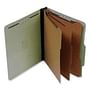 SJ Paper 3-Divider Classification Folder, 3" Expansion, 5 Section, Green, Legal, 10/Box