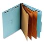 SJ Paper 3-Divider Classification Folder, 3" Expansion, 5 Section, Blue, Legal, 10/Box