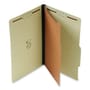 SJ Paper Legal Classification Folder, 1.5" Exp., 4 Fasteners w/ 2" Capacity, 1 Divider, 25pt Green Pressboard, 20/Box