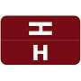 Smead Compatible "H" Labels, Polylaminated Stock, 1" X 1-5/8" Individual Letters - Rolls of 250