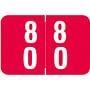 Smead DDS Compatible Double Digit "80" Numeric Labels, Laminated Stock, 1-1/2" x 1" Individual Numbers - Roll of 500