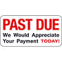 Billing Labels, ATTENTION: PAST DUE We Would Appreciate Your Payment Today!, White, 2" x 1", (Pack of 252)