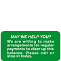 Billing Labels, MAY WE HELP YOU?, Green, 2" x 1", (Pack of 252)