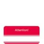 Attention labels - Red / White, 2" X 1" (Pack of 252)