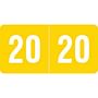 Smead Compatible "2020" Yearband Labels, Laminated Stock 1" x 1/2"- Pack of 250