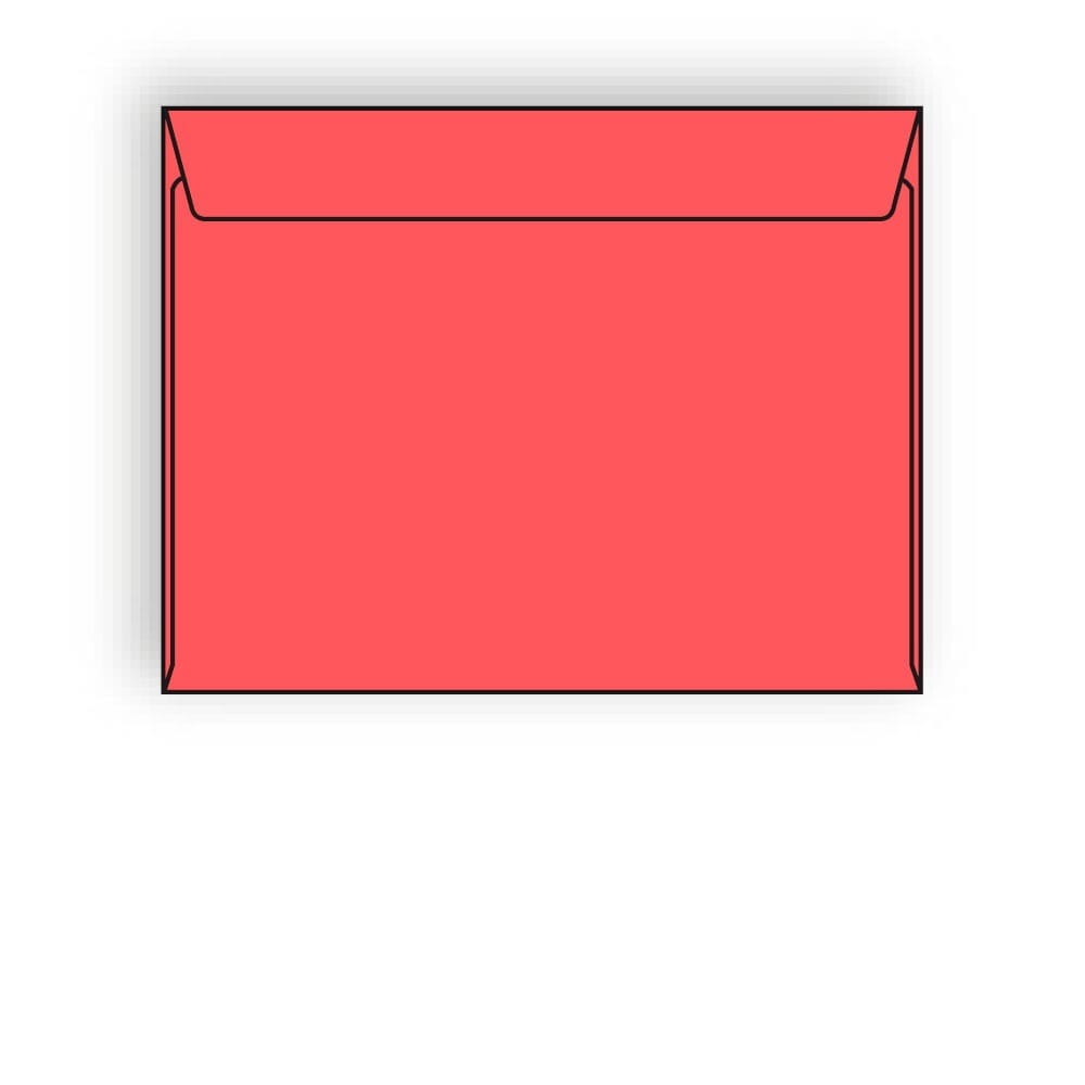 Open Side Booklet Envelopes, 9" x 12", 28, Brightly Colored Cherry