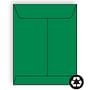 Open End Catalog Envelopes, 9" x 12", 28#, Recycled, Brightly Colored Green, Acid Free, Center Seam (Box of 500)