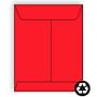 Open End Catalog Envelopes, 10" x 13", 28#, Recycled, Brightly Colored Red, Acid Free, Center Seam (Box of 500)