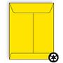 Open End Catalog Envelopes, 10" x 13", 28#, Recycled, Brightly Colored Yellow, Acid Free, Center Seam (Box of 500)
