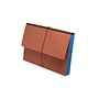 TOP TAB Expansion Wallets, Cerulean Blue Tyvek Gussets, Legal Size, 5-1/4" Expansion (Carton of 100)