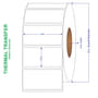 4" x 2" General Use Labels, w/ Perf Thermal Transfer Labels, Perforated, 3000 per roll (4 Rolls per Carton)