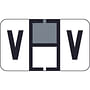 Traco Compatible "V" Labels, Polylaminated Stock, 15/16 " X 1-5/8" Individual Letters - Roll of 500