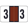 Traco Compatible Numeric "3" Labels, Laminated Stock, 1/2" X 1" Individual Numbers - Roll of 500