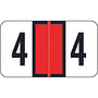 Traco Compatible Numeric "4" Labels, Laminated Stock, 1/2" X 1" Individual Numbers - Roll of 500