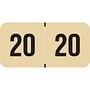 Traco Compatible "20" Yearband Labels, Laminated Stock 1-1/2" x 3/4" - 500 per Roll