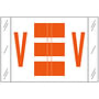 Tabbies Compatible "V" Labels, Polylaminated 100# Stock, 1 " X 1-1/2" Individual Letters - Roll of 500