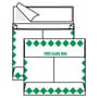 Open Side Expansion Tyvek Booklet Envelopes, 12" x 16" 18# Green Diamond Border, 'First Class Mail' on Face (Box of 100)