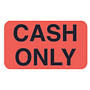 Insurance Labels, CASH ONLY, Fluorescent Red, 1-1/2" x 7/8" (Roll of 500)