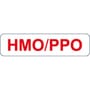 Insurance Labels, HMO/PPO - White, and Red, 1-1/4" X 5/16" (Roll of 500)