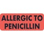 Allergy Warning Labels, ALLERGIC TO: Penicillin - Fl Red, 2 1/4" X 7/8" (Roll of 420)