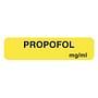 Propofol 1-1/4" x 5/16" Fl-Yellow Label (Roll of 760)