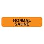 Normal Saline 1-1/4" x 5/16" Fl-Orange Label (Roll of 760)