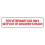 Vet. Use Only 1-5/8" x 3/8" White/Red Label (Roll of 500)