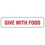 Give With Food 1-5/8" x 3/8" White/Red Label (Roll of 500)