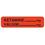 Ketamine/Valium 1-1/4" x 5/16" Fl-Red Label (Roll of 760)