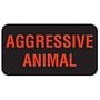 Aggressive Animal 1-5/8" x 7/8" Black Fl-Red Print Label (Roll of 560)