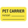 Pet Carrier Patient 1-5/8" x 7/8" Fl-Yellow Label (Roll of 560)
