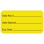 Date Open Record 1-5/8" x 7/8" Fl-Yellow Label (Roll of 560)