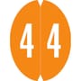 VRE/GBS 8857 Compatible Numeric "4" Oval shapedLabels, Laminated Stock,1-1/8" x 1-1/2" Individual Numbers - Roll of 500