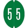VRE/GBS 8857 Compatible Numeric "5" Oval shapedLabels, Laminated Stock,1-1/8" x 1-1/2" Individual Numbers - Roll of 500