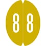 VRE/GBS 8857 Compatible Numeric "8" Oval shapedLabels, Laminated Stock,1-1/8" x 1-1/2" Individual Numbers - Roll of 500