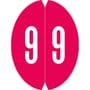 VRE/GBS 8857 Compatible Numeric "9" Oval shapedLabels, Laminated Stock,1-1/8" x 1-1/2" Individual Numbers - Roll of 500
