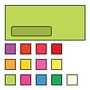 #10 Poly Window Business Envelopes, 4-1/8" x 9-1/2", 24#, Brightly Colored Lime, Acid Free, Diagonal Seam (Box of 500)