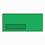 #10 Poly Window Business Envelopes, 4-1/8" x 9-1/2", 24#, Recycled, Brightly Colored Green, Acid Free (Box of 500)