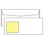 #10 4-1/8" x 9-1/2" Peel 'n View Detachable Yellow Note / Hidden Window Envelopes, 24# White 92% Brightness (Box of 500)