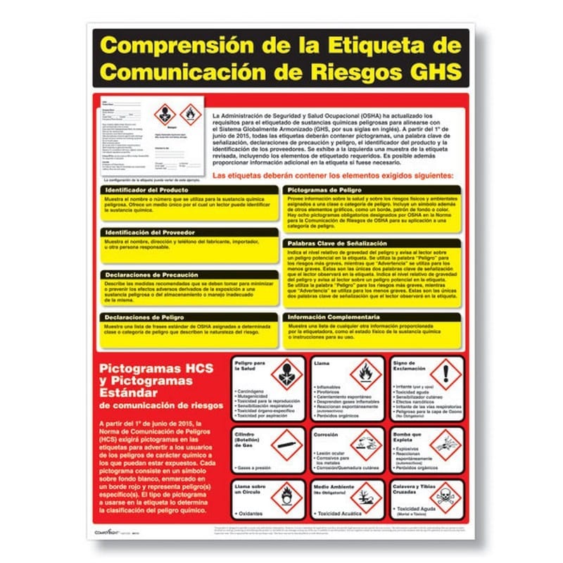 ComplyRight GHS Hazard Communication Training Poster (Spanish). 18" x 24" 1 per Pack