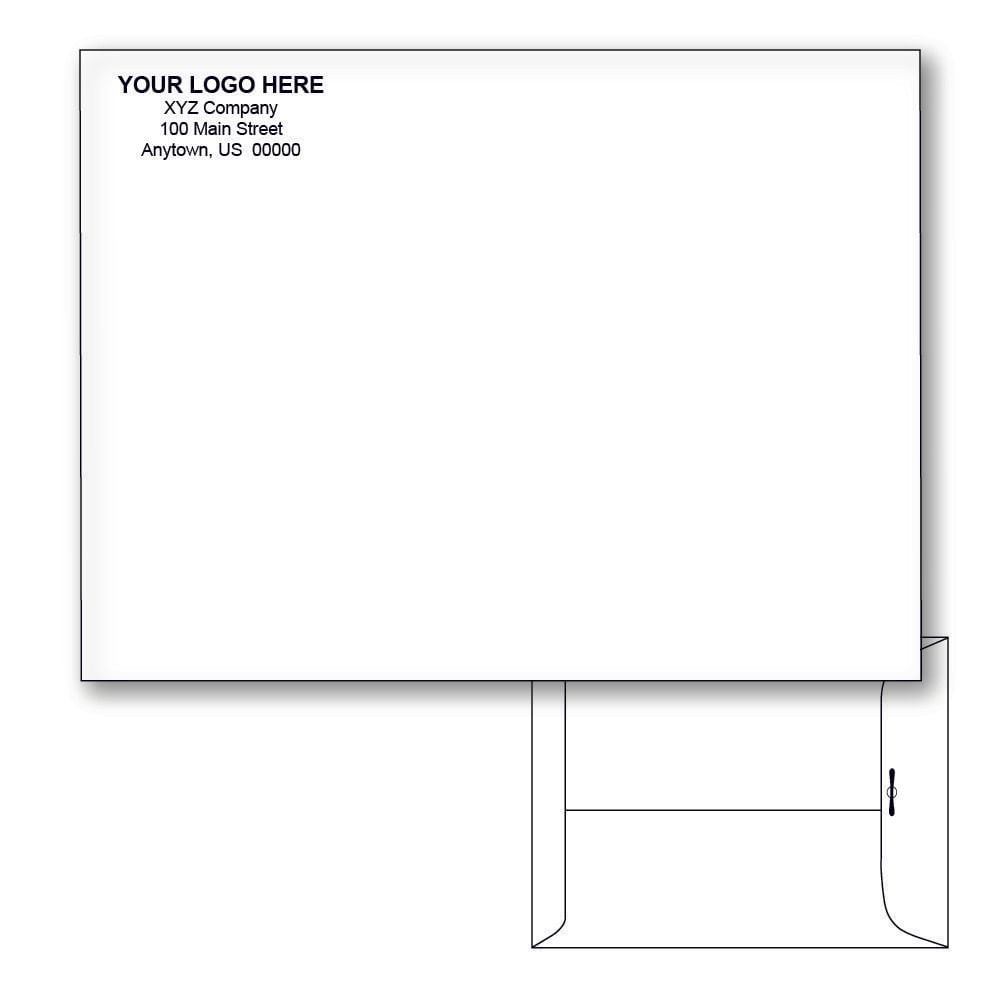 Custom Printed 9" x 12" Catalog Envelopes, Metal Clasp, White Wove, 28