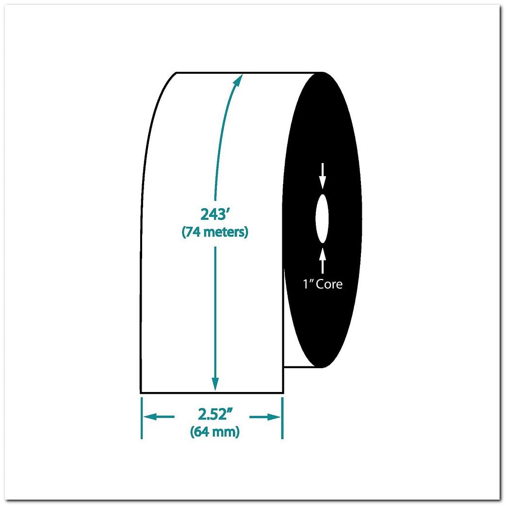 252 X 243 Tdm200 Waxresin Barcode Ribbon For Zebra Printers 72 Ribbons Per Case 1550