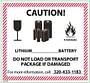 4-5/8" x 5" Custom Printed Caution Lithium Battery Labels (500 per Roll)