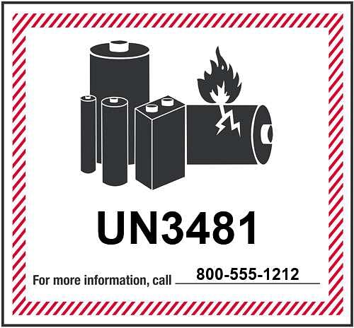 ondergoed Besnoeiing Gietvorm CL-DL1951-CPL-1721 - 4-5/8" x 5" Custom Printed UN3481 Lithium Ion Battery  Labels (500 per Roll)